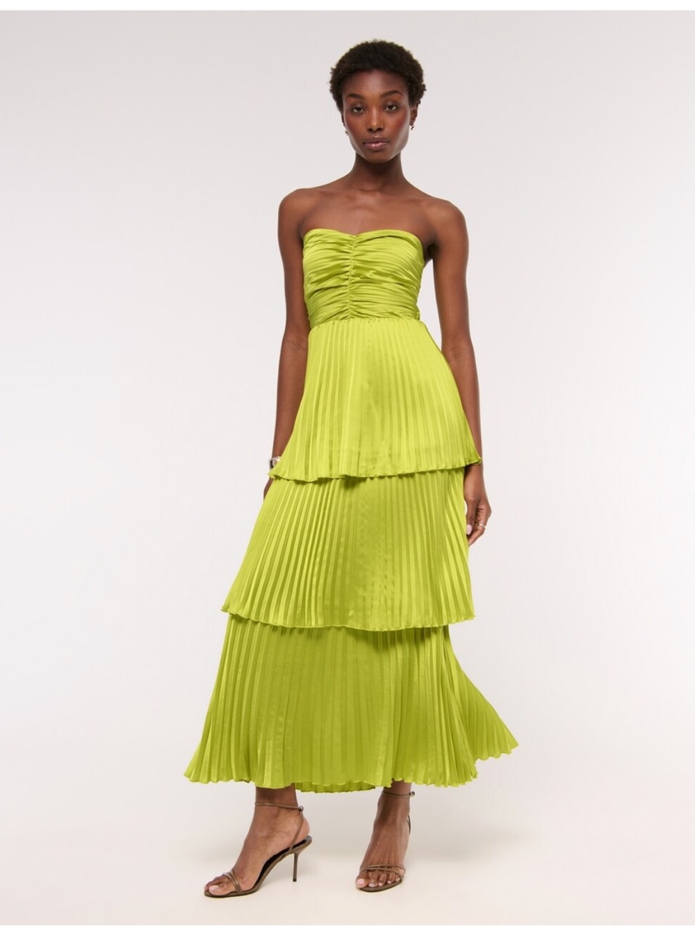 A&F Giselle Pleated Cutout Maxi Dress